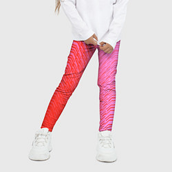 Леггинсы для девочки Красные градиентные линии, цвет: 3D-принт — фото 2