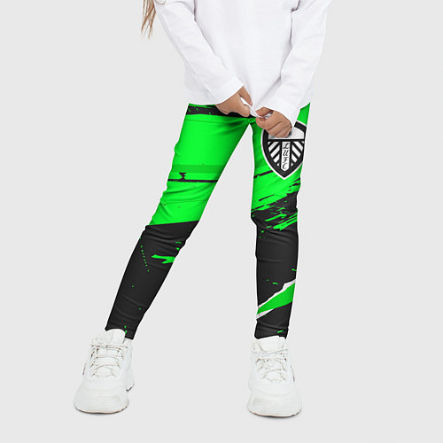 Детские легинсы Leeds United sport green / 3D-принт – фото 3