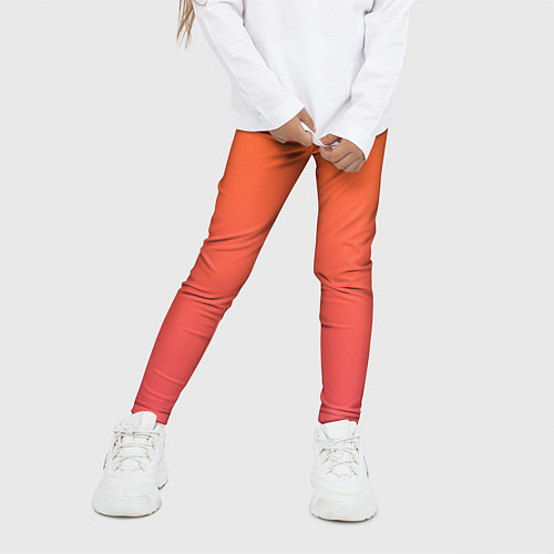 Детские легинсы Градиент оранжево-розовый / 3D-принт – фото 3