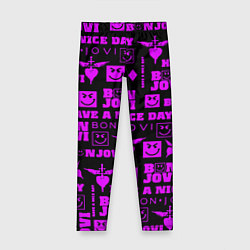 Леггинсы для девочки Bon Jovi neon pink rock, цвет: 3D-принт