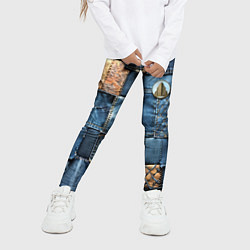 Леггинсы для девочки Значок архитектора на джинсах, цвет: 3D-принт — фото 2