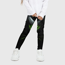 Леггинсы для девочки Яркая зеленая абстрактная конструкция в стиле nvid, цвет: 3D-принт — фото 2