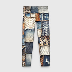 Детские легинсы Змеиная кожа - пэчворк