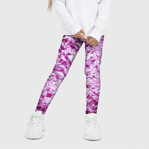 Детские легинсы Сверкающая розовая фактура фольги / 3D-принт – фото 3