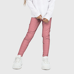 Леггинсы для девочки Светлый красно-розовый паттерн узоры, цвет: 3D-принт — фото 2