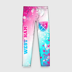 Детские легинсы West Ham neon gradient style вертикально