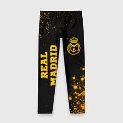 Леггинсы для девочки Real Madrid - gold gradient вертикально, цвет: 3D-принт