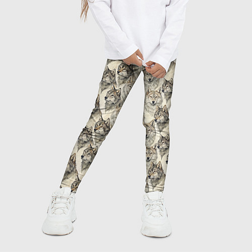 Детские легинсы Паттерн лесного волка / 3D-принт – фото 3