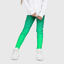 Леггинсы для девочки Яркий зеленый градиентный комбинированный фон, цвет: 3D-принт — фото 2