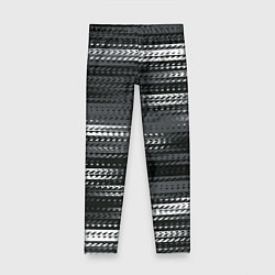 Леггинсы для девочки Тёмный серый абстрактные полосы, цвет: 3D-принт