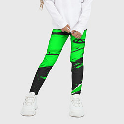 Леггинсы для девочки Chery sport green, цвет: 3D-принт — фото 2