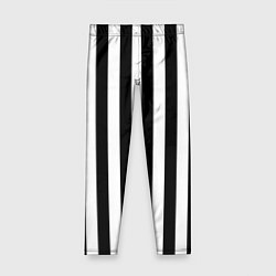 Детские легинсы Вертикальные черно белые полосы