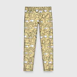 Детские легинсы Дудл человечки носатые - паттерн