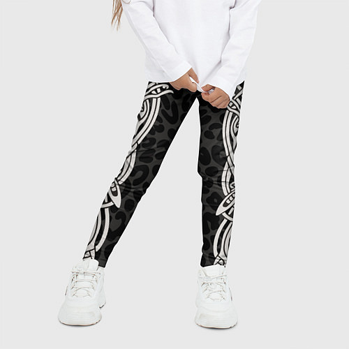 Детские легинсы Скандинавский кельтский узор / 3D-принт – фото 3