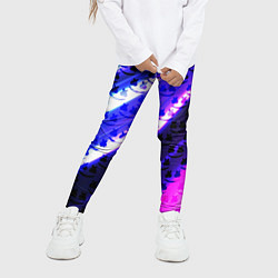 Леггинсы для девочки Marshmello неоновый паттерн, цвет: 3D-принт — фото 2
