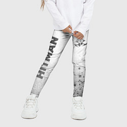 Леггинсы для девочки Hitman - white gradient вертикально, цвет: 3D-принт — фото 2