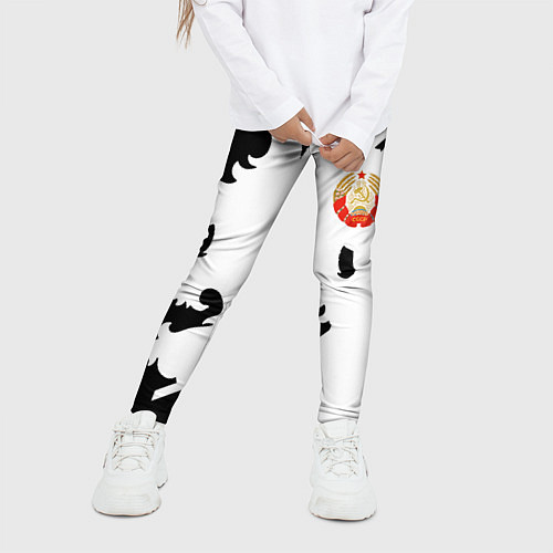 Детские легинсы СССР текстура герб / 3D-принт – фото 3