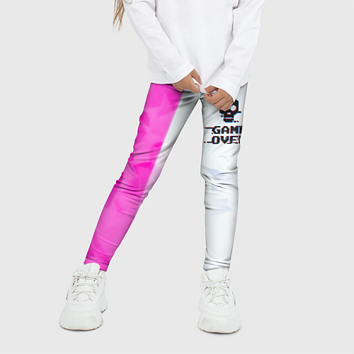 Детские легинсы Game over pink abstraction / 3D-принт – фото 3