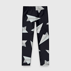 Леггинсы для девочки Белый бумажный самолётик - Телеграм, цвет: 3D-принт