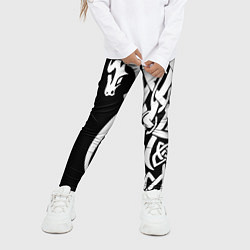 Леггинсы для девочки Языческий кельтский орнамент тату, цвет: 3D-принт — фото 2