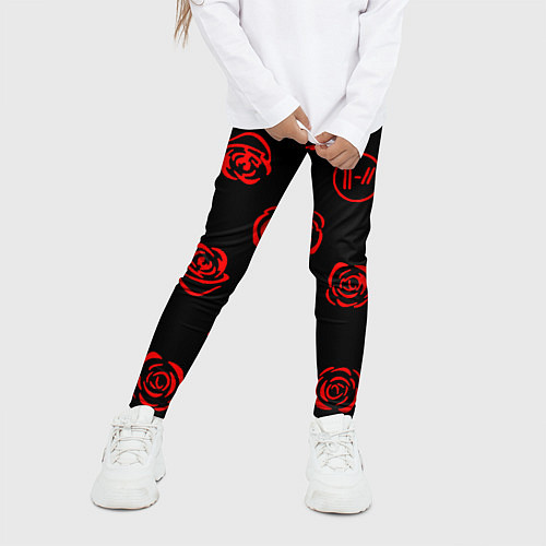 Детские легинсы Twenty one pilots rose pattern / 3D-принт – фото 3