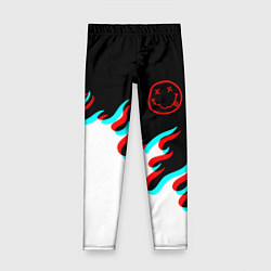 Детские легинсы Нирвана глитч огонь