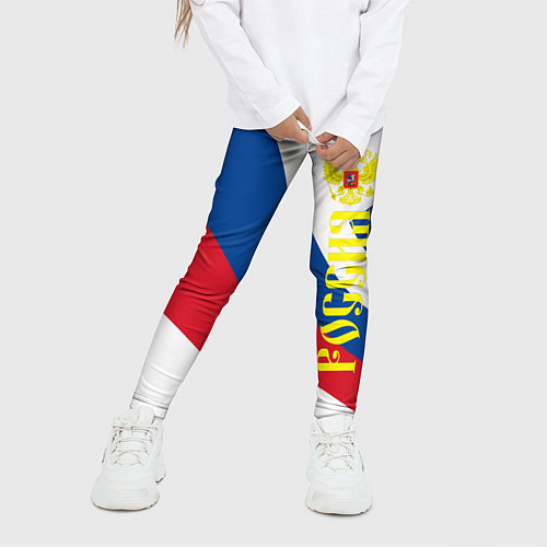 Детские легинсы Флаг России, паттерн / 3D-принт – фото 3