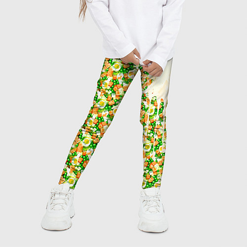 Детские легинсы Салат Оливье с майонезом / 3D-принт – фото 3