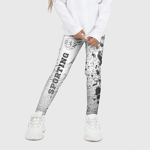 Детские легинсы Sporting - white gradient по-вертикали / 3D-принт – фото 3