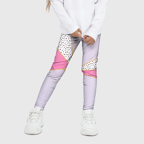 Детские легинсы Геометрическая абстракция с треугольниками и пятни / 3D-принт – фото 3