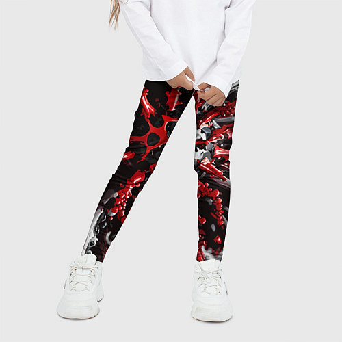 Детские легинсы Красно-белая инфекция / 3D-принт – фото 3
