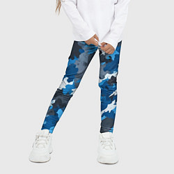 Леггинсы для девочки Синий армейский камуфляж, цвет: 3D-принт — фото 2
