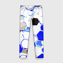 Детские легинсы Чёрно-синие шестиугольники на белом фоне