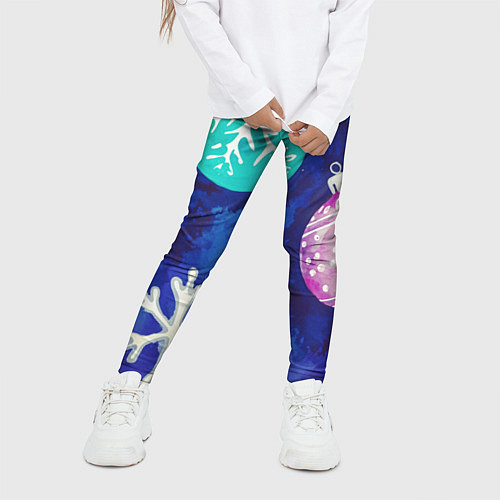 Детские легинсы Новогодний узор / 3D-принт – фото 3