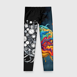 Леггинсы для девочки Креативный мозг, цвет: 3D-принт