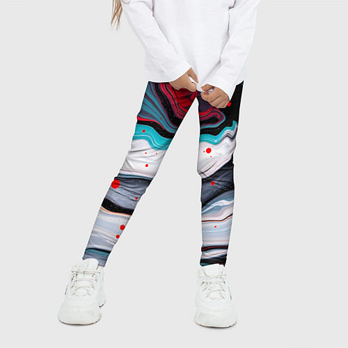 Детские легинсы Флюид арт абстракция / 3D-принт – фото 3