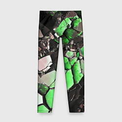 Детские легинсы Чёрно-зелёный камень