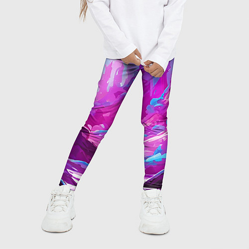 Детские легинсы Фиолетовая кислотная абстракция / 3D-принт – фото 3