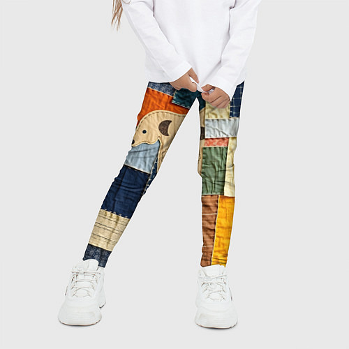 Детские легинсы Пэчворк с собакой / 3D-принт – фото 3