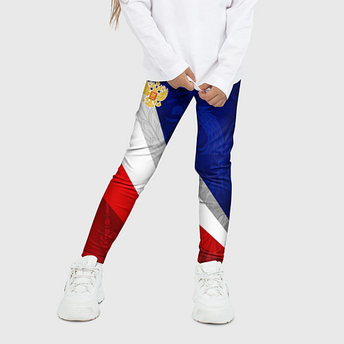 Детские легинсы Герб России - триколор / 3D-принт – фото 3