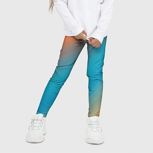 Детские легинсы Сине-оранжевый градиент / 3D-принт – фото 3