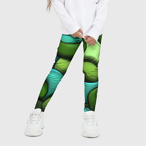 Детские легинсы Объемные камуфляжные полосы / 3D-принт – фото 3