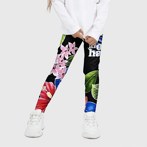 Детские легинсы Tropical flowers - aloha / 3D-принт – фото 3