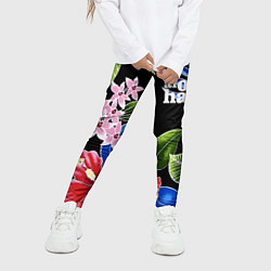 Леггинсы для девочки Tropical flowers - aloha, цвет: 3D-принт — фото 2