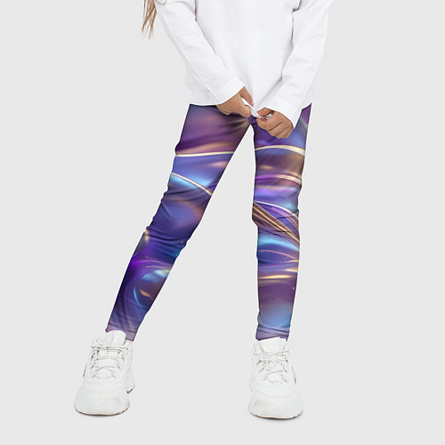 Детские легинсы Волны космические / 3D-принт – фото 3