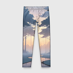 Леггинсы для девочки В лесу на закате, цвет: 3D-принт