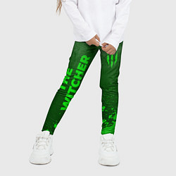 Леггинсы для девочки The Witcher - green gradient вертикально, цвет: 3D-принт — фото 2