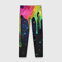 Детские легинсы Разноцветные потеки краски