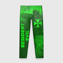 Детские легинсы Resident Evil - green gradient вертикально