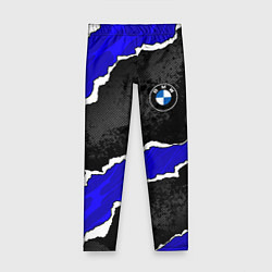 Леггинсы для девочки BMW - синие разрывы, цвет: 3D-принт